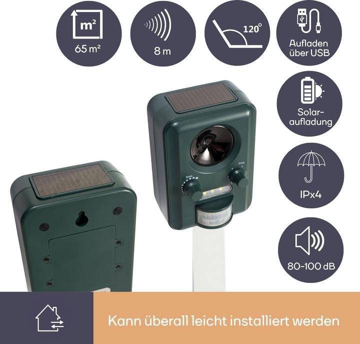 Produktbild Perel Solarbetriebener Ultraschall-Sch?dlingsvertreiber