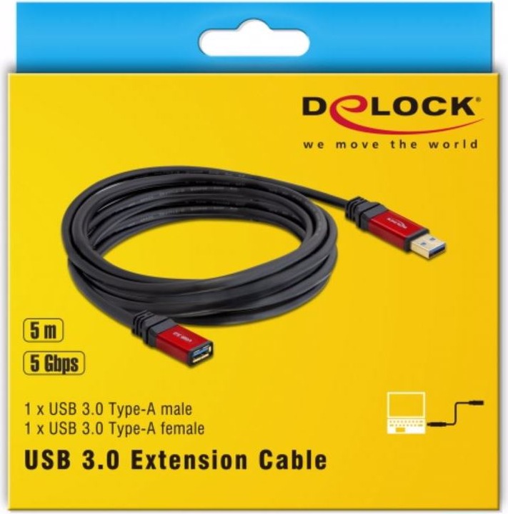 Image du produit Delock Câble d'extension USB-A-USB-A (5 m, USB 3.0)