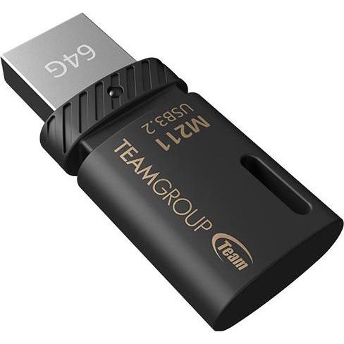 Team Group TEAMGROUP memory USB M211 64GB USB 3.2 Juodas (64 GB, USB-C, USB 3.2), USB Stick, Schwarz