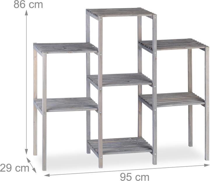 Actual product image Relaxdays Grey Wooden Flower Rack