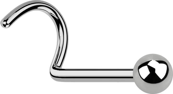 Produktbild Star Piercing Nasenstecker gebogen silber mit Kugel (ohne Messing, Titan)