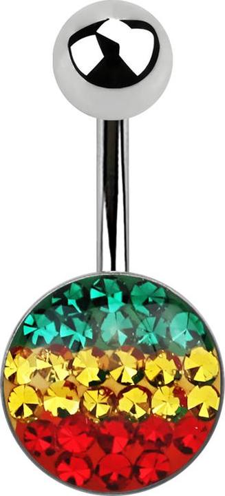 Produktbild Star Piercing Banane silber mit Rastamuster (Chirurgenstahl 316L, ohne Messing)