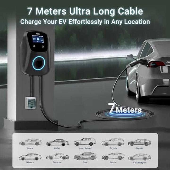 Actual product image Tera Smart App-Controlled 22kW Home EV Charger with 7m Cable (Type 2, 22 kW, 32 A)
