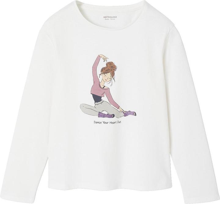 Image du produit Vertbaudet Mädchen Shirt mit Ballerinamotiv, Recycling-Baumwolle (98, 104)