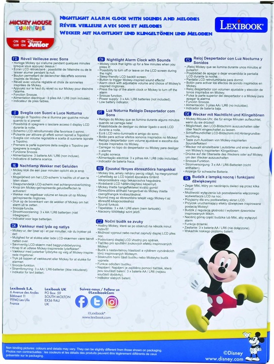 Actual product image Lexibook Mickey Mouse alarm clock with 3D night light figure and special ringtones