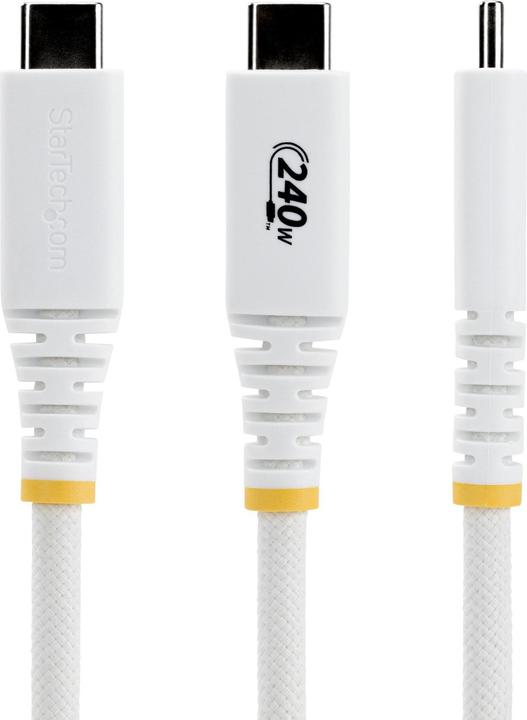 Produktbild StarTech .com S2CEPR2MW-USB-CABLE, 2 m, USB C, USB C, USB 2.0, 0,48 Gbit/s, Weiss (2 m, USB 2.0, 240 W)