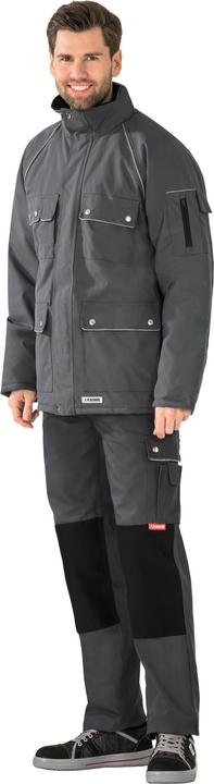 Planam unisex Parka CANVAS 320 grau, schwarz Grösse S