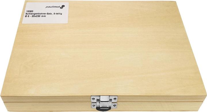 Produktbild Paulimot Schlangenbohrer-Satz, 8-teilig Ø 6 - 20 mm, Länge 230 mm, Form Lewis (6, 8, 12, 14, 16, 18, 20, 10 mm)