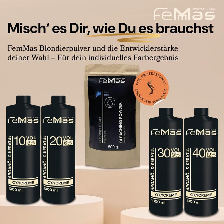 Image du produit FemMas Blondier-Set für Haaraufhellung (mit Arganöl) (Blond)