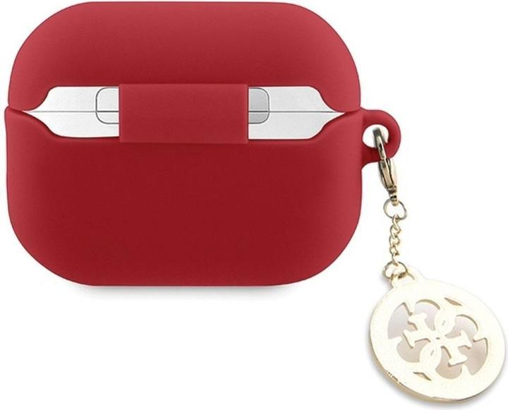 Productafbeelding Guess GUAP23DSLGHDF AirPods Pro 2 hoesje czerwony/fuschia 3D Rubber 4G Diamant Bedel (Hoofdtelefoon hoes)