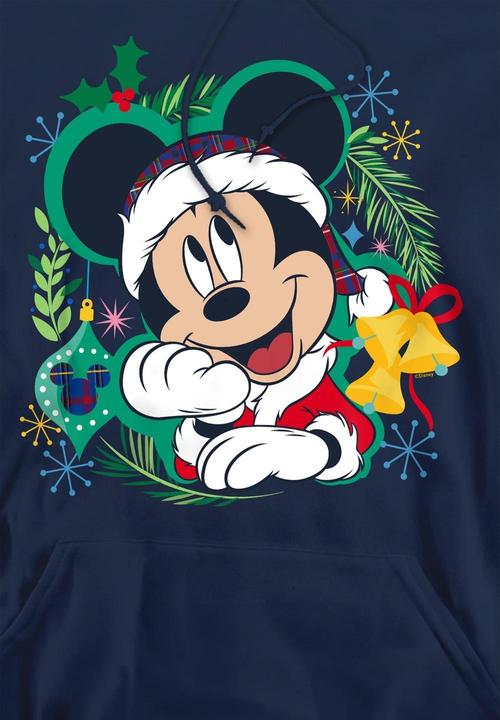 Actual product image Disney Mens Mickey Mouse Wreath Christmas Hoodie (S)