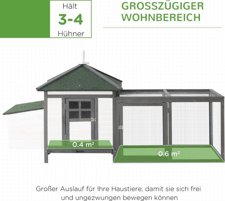Image du produit PawHut Poulailler avec enclos extérieur