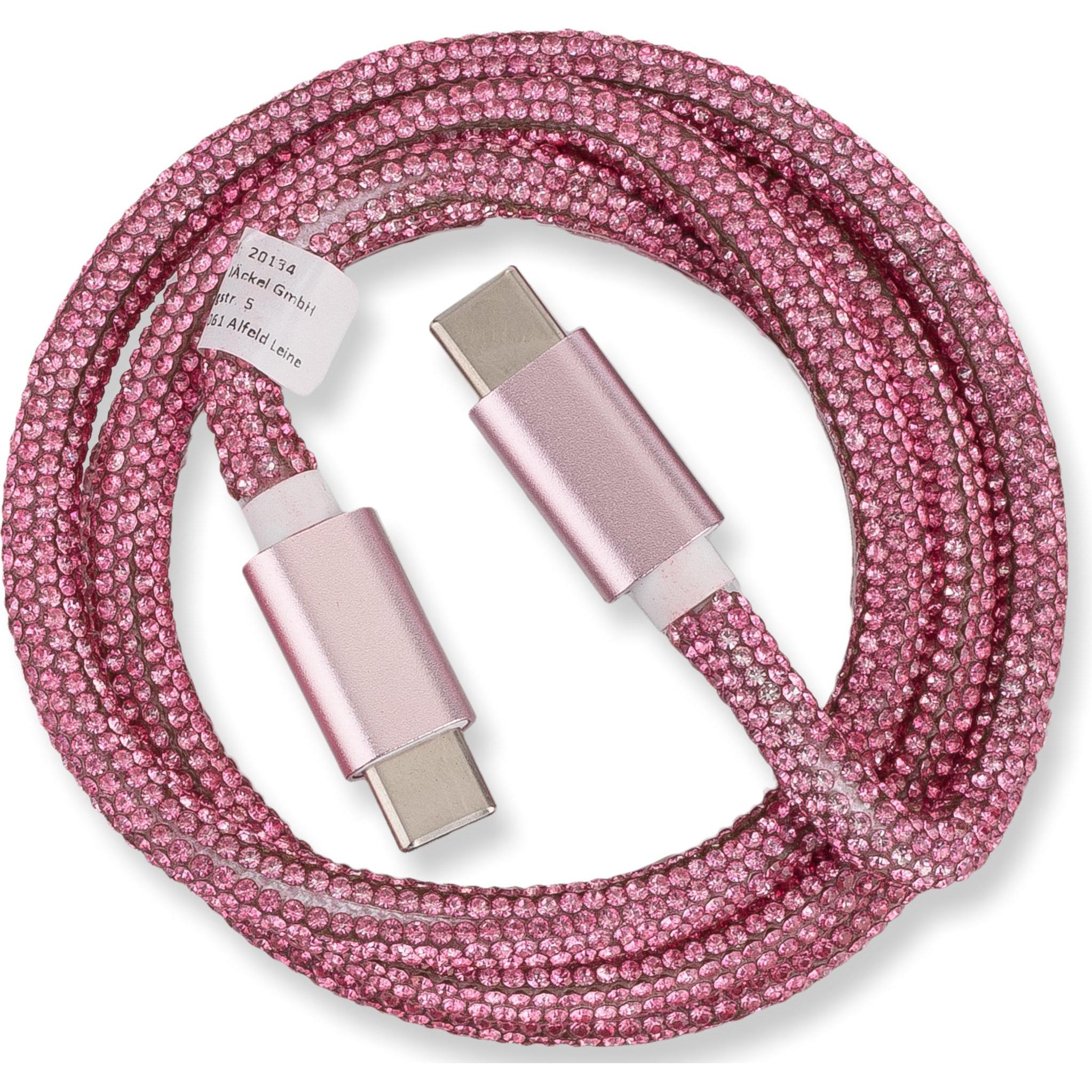 Peter Jäckel OHLALA! Glamour 1m USB Data Cable Rose für Typ-C/ Typ-C mit Sync- und Ladefunktion (1 m), USB Kabel