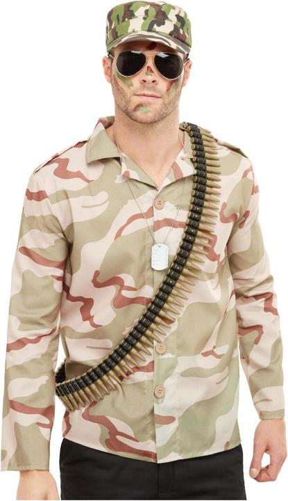 Produktbild Smiffys Armee Set mit Hut, Erkennungsmarken, Patronengurt und Fliegerbrille