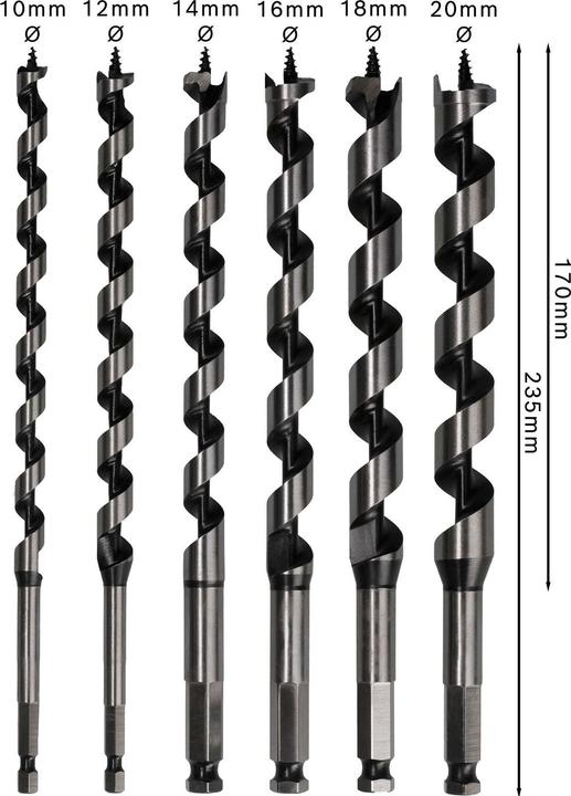 Produktbild Bosch Professional Zubehör PRO Wood Holzschlangenbohrer-Set, 6-tlg. (10 mm, 12 mm, 14 mm, 16 mm, 18 mm, 20 mm)