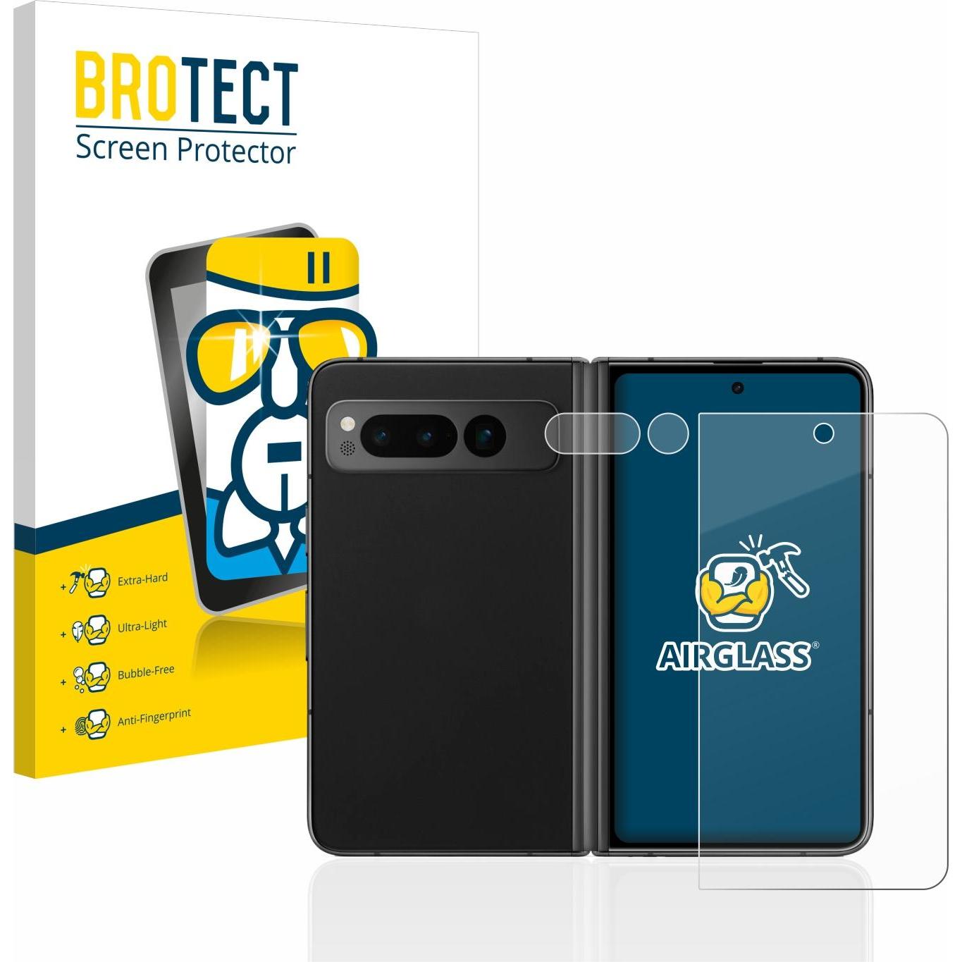 BROTECT AirGlass Panzerglasfolie (1 Stück, Google Pixel Fold), Smartphone Schutzfolie, Transparent