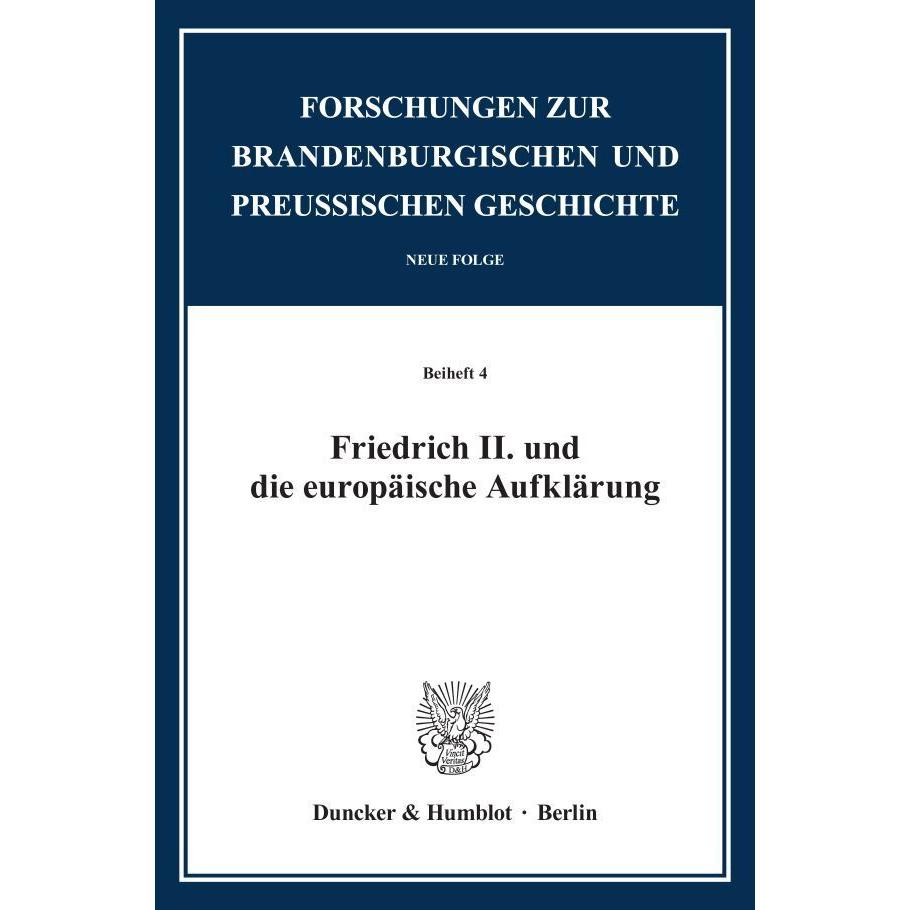 Friedrich II. und die europäische Aufklärung., Fachbücher