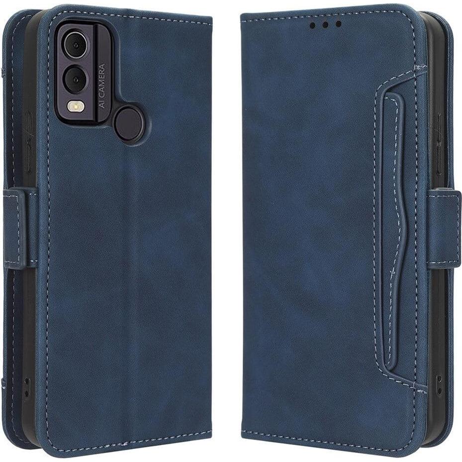 Cover-Discount Nokia C22 - Etui mit vielen Kartenfächer blau (Nokia C22), Smartphone Hülle, Blau