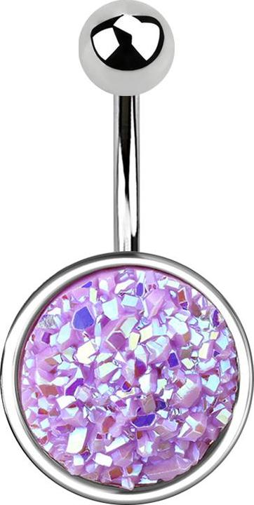 Immagine prodotto Star Piercing Banana d'argento con pietra drusa viola chiaro (Ottone, Acciaio chirurgico 316L)