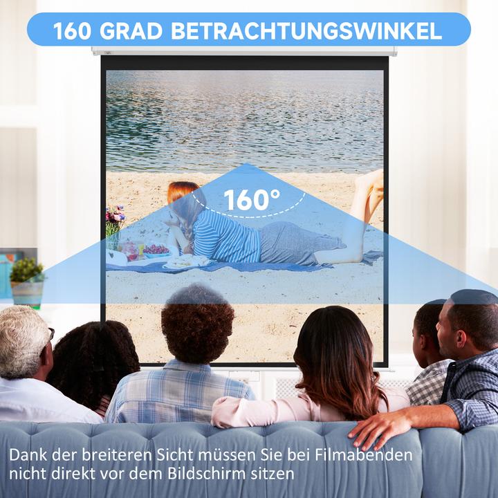 Produktbild Homcom Beamer Leinwand Kunststoff, Metall Weiss (99", 1:1)