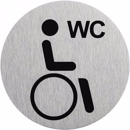 Immagine prodotto ProPlus Cartello in alluminio immagine porta disabili WC " Ø75mm".