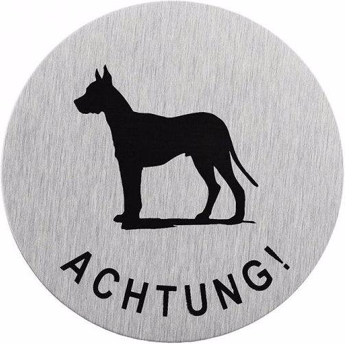 ProPlus Plaque de porte aluminium "Attention chien" Ø75mm