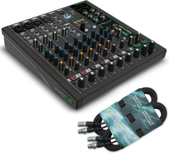 Mackie Mischpult ProFX10V3+ Analogmixer mit 2x XLR-Kabel