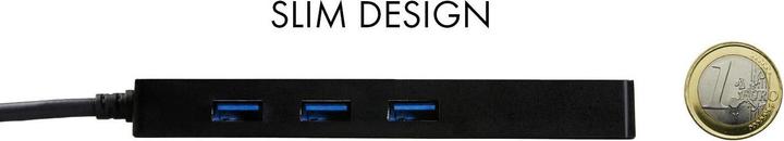 Produktbild i-tec Advance U3GL3SLIM Schnittstellen-Hub USB 3.2 Gen 1 (3.1 Gen 1) Typ-A Schwarz (USB-A, 4 Ports)