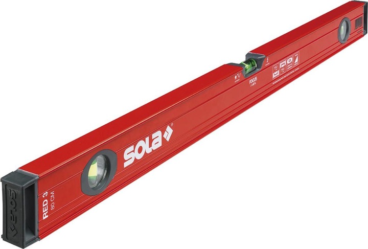 Sola Messwerkzeuge 1215101 Livella in alluminio Red 3 80" 80 cm in rosso, 800 mm (80 cm)