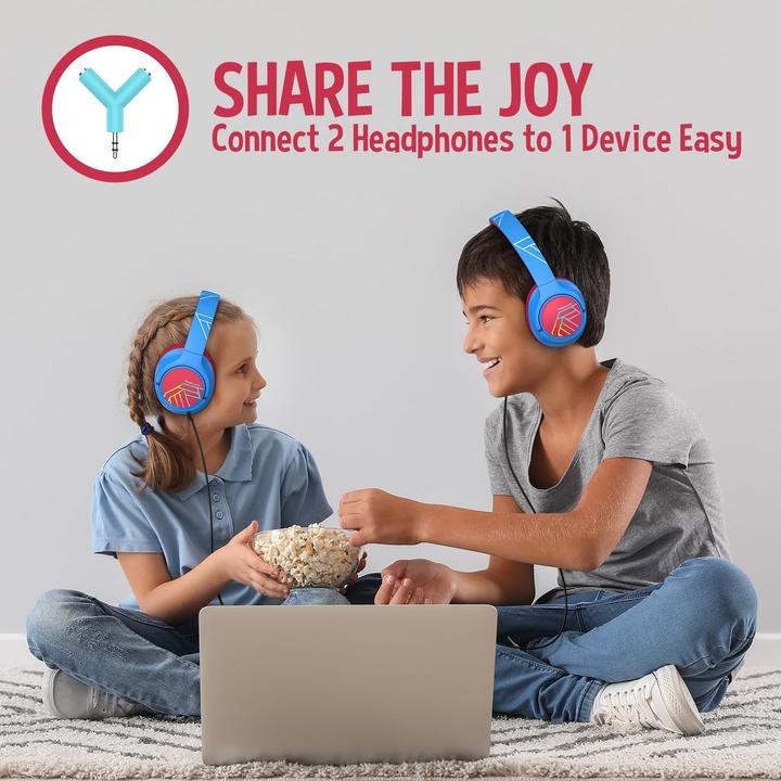 Productafbeelding PowerLocus Bobo Bluetooth-Kinderkopfhörer blau/rot