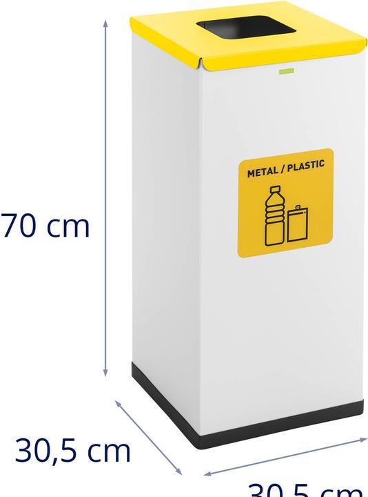 Actual product image Ulsonix Mülleimer Abfalleimer Küche Mülltrenner Deckel Bio Label 60 Liter Recycling (60 l)