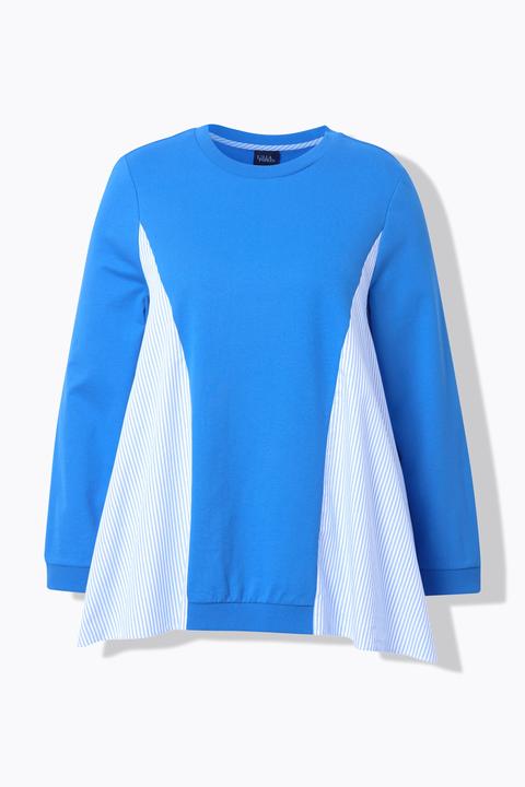 Produktbild Ulla Popken Sweatshirt, Streifeneinsätze, Rundhals, Langarm (60)
