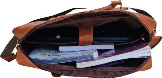 Produktbild Only-Bags.Store Herren Leder Umhängetasche, Aktentasche, Satchel Tablet Ipad Laptop 16" Zoll, Leder College Tasche