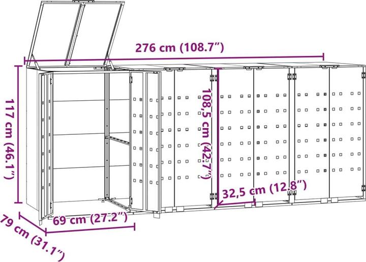 Image du produit vidaXL Mülltonnenbox