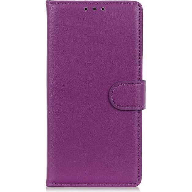 MU Classic Litchi Leder Bookcover Series (Samsung Galaxy A34 5G), Smartphone Hülle, Violett