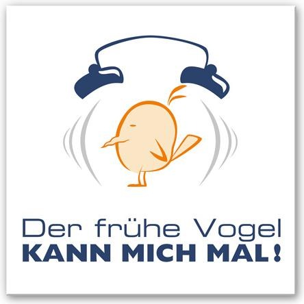 Immagine prodotto Trenddeko Der frühe Vogel kann mich mal 2 (20 x 20 cm)