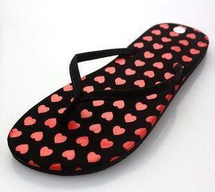 Produktbild Hermex Women Sexy Flip Flop Sandalen Sandaletten Flipflop Schwarz Rot Herz/ Grösse 38 (38)
