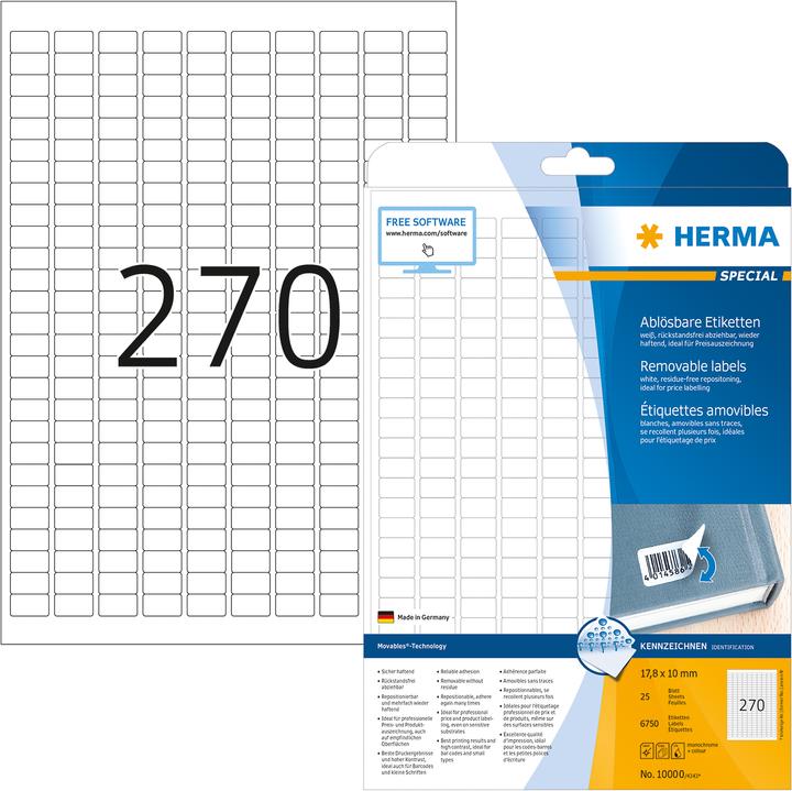 Image du produit Herma Étiquettes détachables A4