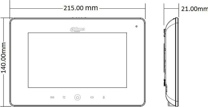 Image du produit Dahua VTH5221DW-S2 moniteur d'ordinateur (7&quot ) pixels LCD écran tactile blanc (Ethernet, WiFi)