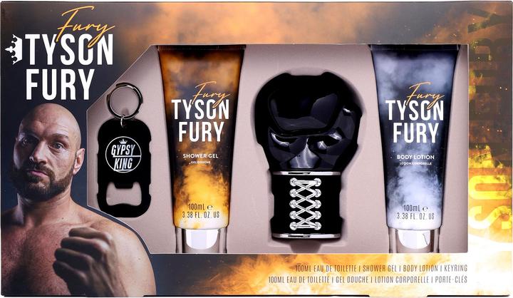 Immagine prodotto Tyson Fury Set regalo 100ml EDT, gel doccia, crema corpo con portachiavi