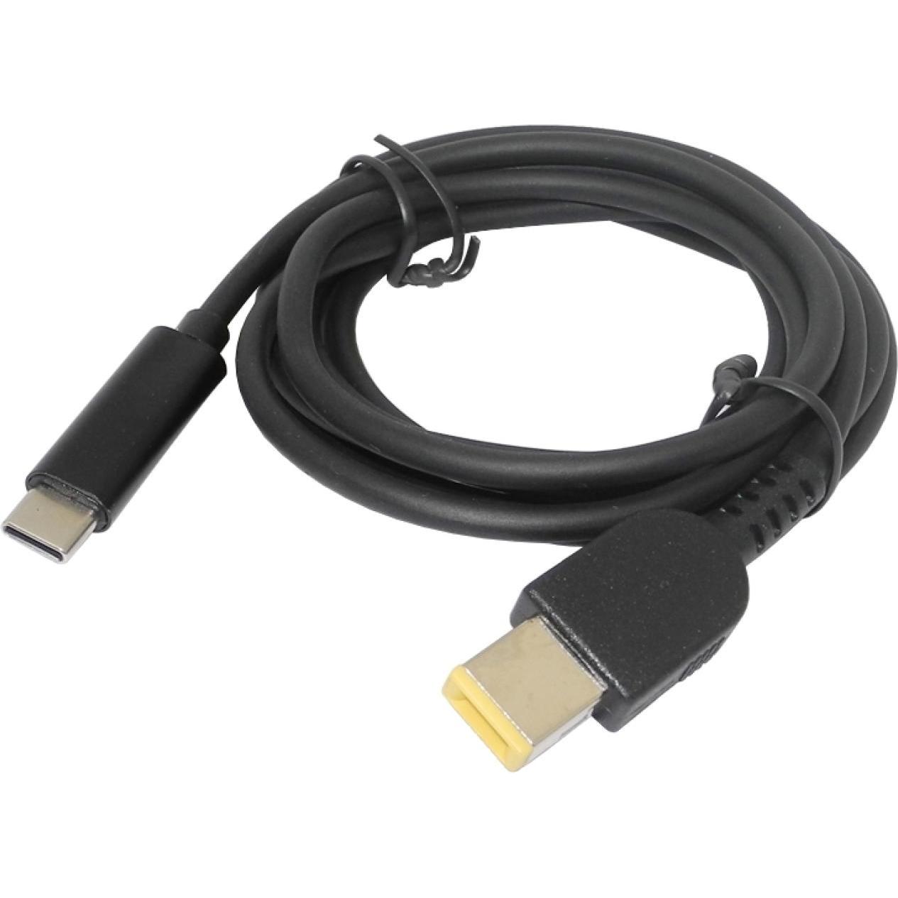 PowerGuard USB-C Lenovo Notebook PD Fast Charge 1.5m (Lenovo Square 10.5 x 4.2mm) 65W (65 W), Notebook Netzteil, Schwarz