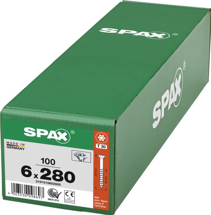 Immagine prodotto Spax Svasato Multi-Testa T-Star Plus T30 A Filettatura Parziale Wirox (100 Viti per pezzo)