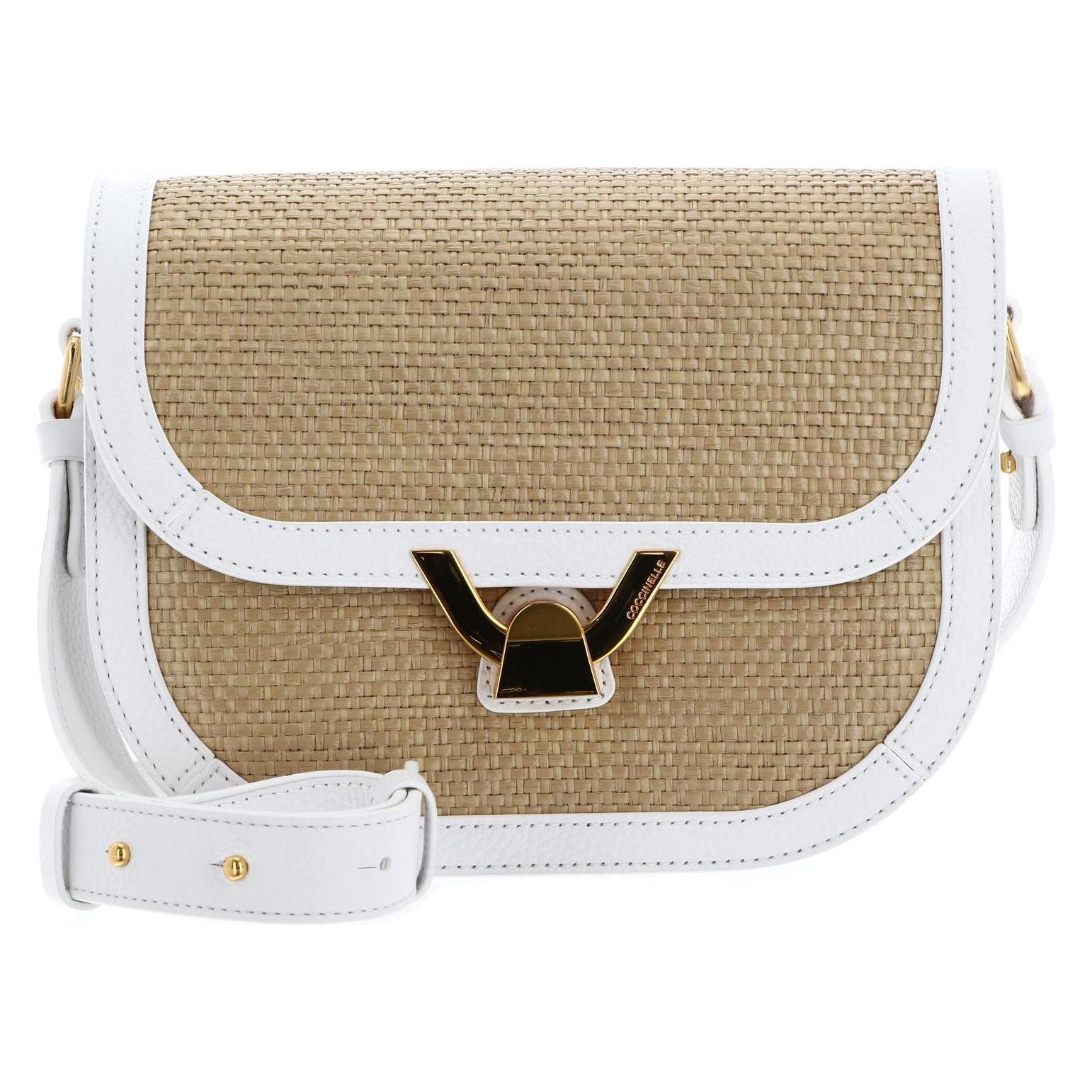 Coccinelle, Damen, Handtasche, Dew Straw Handbag, Weiss, Beige