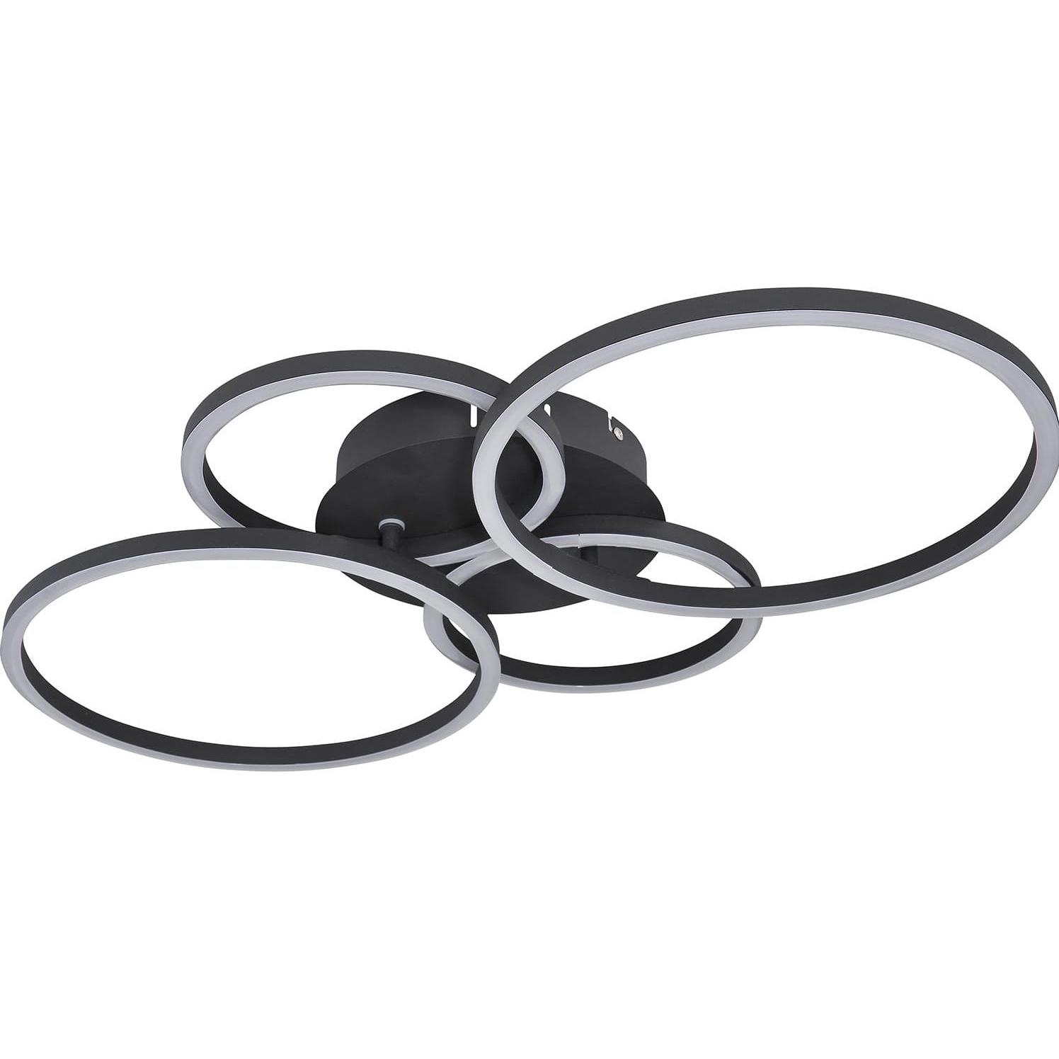 Globo, Wandleuchte + Deckenleuchte, Deckenleuchte Kendy schwarz matt 1xLED (1390 lm)