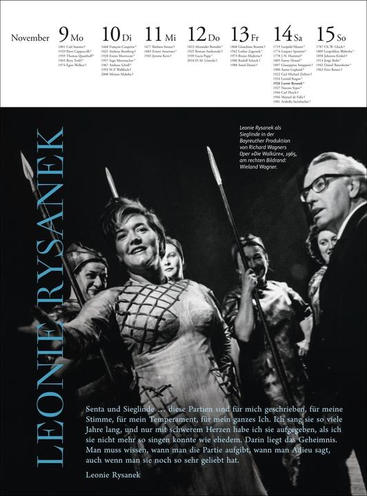 Actual product image Der Musik Kalender Wochenkalender 2026