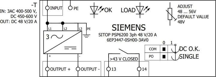 Produktbild Siemens 6EP34470SH003AV0 Stromversorgung 48 V 20 A 960 W Inhalt 1 St.