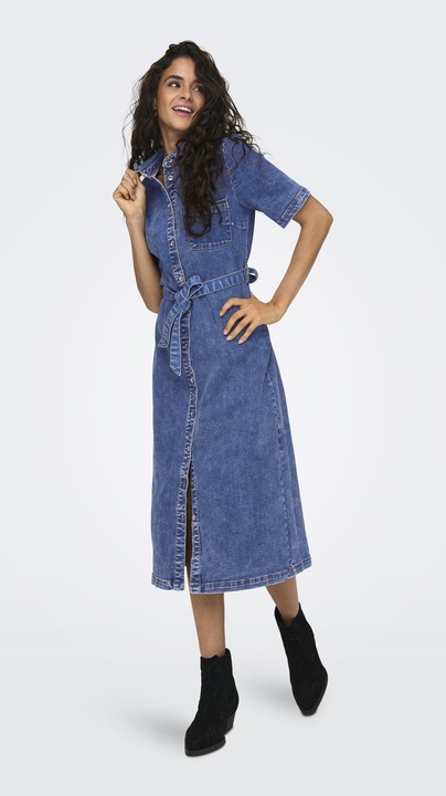 Produktbild Only Locker geschnitten Rundhals Kurzes Kleid Jeanskleid (XS)