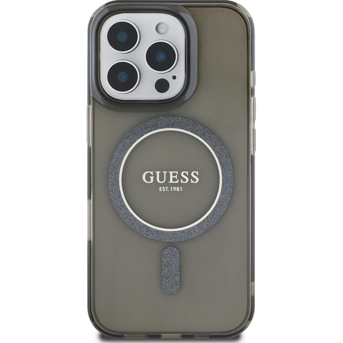 Thumbnail - Guess GUHMP16LHFGEREK iPhone 16 Pro 6.3" czarny/black hardcase IML Glitter Circle MagSafe (Apple iPhone 16 Pro), Smartph...