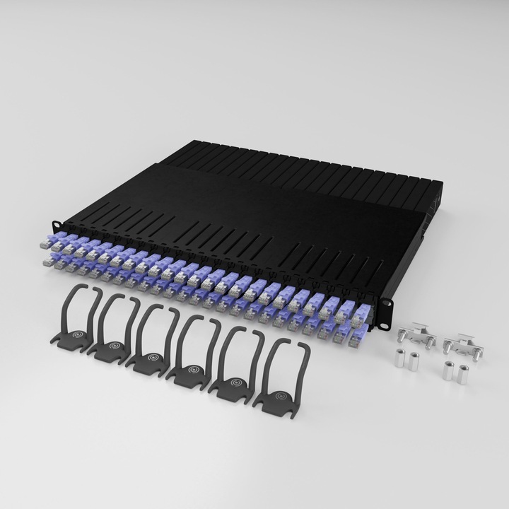 Actual product image PATCHBOX one / 8RU / Cat 6A, UTP, 0.8 m, violet (U/UTP, CAT6a, 0.80 m)