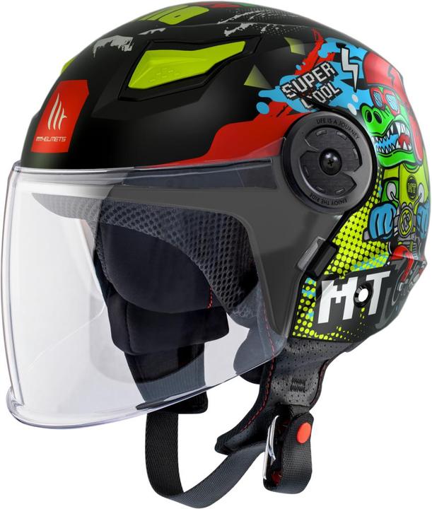 MT LITE DINO Kinderjethelm matt schwarz-dekor S 47-48 cm